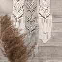 Makramowe serduszko na ścianę w stylu boho - szare i białe