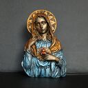 Rzeźba Matki Boskiej niebiesko - czerwona wys. 15,5 cm