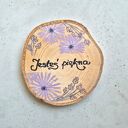 Podkładka pod kubek „Jesteś piękna” z astrami - rustykalna handmade