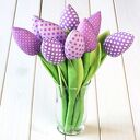 TULIPANY wrzosowy bawełniany bukiet
