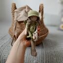 Szydełkowa dziewczynka - motyl - dekoracja lalka na półkę