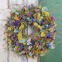 Wianek wiosenny na drzwi, naturalny z suszonych kwiatów, traw i eukaliptusa. Pachnący