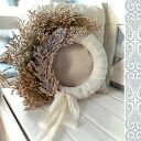 Rustykalny wianek nadmorski boho z suszonych kwiatów - dekoracja handmade