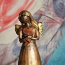 Rzeźba z gipsu - Anioł Nadziei złoty 13,5 cm