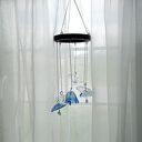 Szklany mobile wiszący - ręcznie formowane szklane dzwoneczki, drewno i szkło