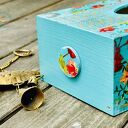 Pudełko na chusteczki w kolorach boho - drewniany organizer do domu