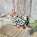 Ceramiczne kurki w kropki - ozdoby ceramiczne