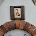 Lis z motylkiem w starej ramie - dekoracja handmade z żywicą UV