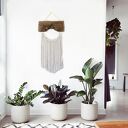 Makrama dekoracja ścienna ze starym drewnem i i miedzią dekoracja japandi wabi-sabi /3/