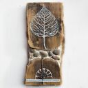 Drzewo zmian - liść - obraz na starej desce