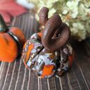 Zestaw 3 kolorowych dyń ceramicznych - jesienne ozdoby handmade