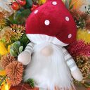 Dekoracja jesienna ze skrzatem. Muchomor. Stroik jesienny w dyni