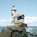 Latarnia Morska w Marken - dekoracja z drewna