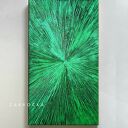 Szmaragdowo seledynowy duży obraz strukturalny 80x160cm