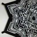 Mandala Żywioły - Metal i Woda (50x50 cm) - czarno-biała dekoracja 100% ręcznie robiona