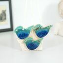 Turkusowe ptaszki - ozdoby ceramiczne do powieszenia