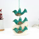 Turkusowe ptaszki w locie - ozdoby wiosenne