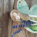 Ceramiczny aniołek z lawendą - wisząca dekoracja handmade