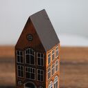 Drewniany domek dekoracyjny "kamieniczka" ręcznie malowany - 20 cm
