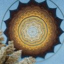Mandala 3D na ścianę szydełkiem z efektem ombre - obręcz 90 cm