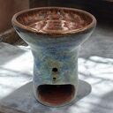 Ceramiczny kominek do aromaterapii - niebieskości i miedź