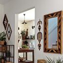 Lustro w drewnianej ramie AZTEC 43x83cm