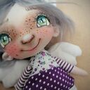 Aniołek - artystyczna lalka kolekcjonerska z tkaniny