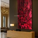 Nowoczesny obraz fuksja metaliczny - płaskorzeźba 80x160 cm, gotowy do zawieszenia