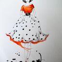 Praca akwarelą i piórkiem JA I MÓJ KOCI DRUH artystki plastyka Adriany