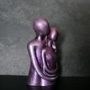 Ręcznie robiona rzeźba z gipsu „Zakochani” w kolorze fioletowo-czarnym - 10,8 cm