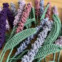 Bukiet lawendy szydełkowej • 5 gałązek • Rustykalne rękodzieło