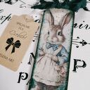 Ozdobna zawieszka z zajączkiem w stylu shabby chic