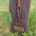 Krzyż z miedzi na starej desce - dekoracja handmade gotowa do zawieszenia