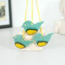 Ptaszki ceramiczne sikorki - wiszące dekoracje do domu