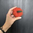 Dynia ozdobna z wełny handmade - rozmiar S, ciemnopomarańczowa