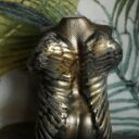 Kobieta Anioł, złota anielica - elegancka figurka z gipsu 10,5 cm