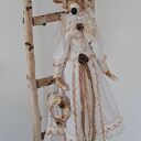 Kawowa pani mysz - rustykalna dekoracja 63 cm