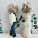 Młoda Para Misie - ręcznie robione maskotki ślubne (ok. 14 cm)