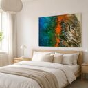 Duży obraz abstrakcyjny 100x150 cm - reliefowe struktury na płótnie handmade