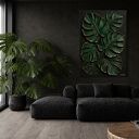 Płaskorzeźba strukturalna Monstera z kompozytu żywicznego (100x150 cm)