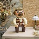 Dziadek Mops - retro figurka kolekcjonerska handmade z gliny polimerowej