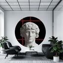 Mural DOTS Dawid CZERWONE LINIE - okrągła dekoracja ścienna