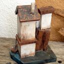 Drewniany domek, dekoracja ręcznie malowana - Stary Pensjonat