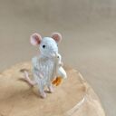 Myszka z gąską - filcowana figurka kolekcjonerska