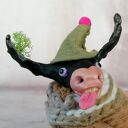 Zimowy Łoś e-piet - dekoracja handmade na stół i biurko (15 cm)