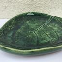 Listek w zieleni - ceramiczny talerzyk na biżuterię