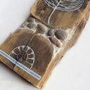 Drzewo zmian - liść - obraz na starej desce