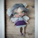 Aniołek - artystyczna lalka kolekcjonerska z tkaniny