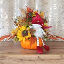 Dekoracja ze skrzatem. Muchomor. Stroik jesienny w dyni