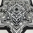 Mandala Żywioły - Metal i Woda (50x50 cm) - czarno-biała dekoracja 100% ręcznie robiona